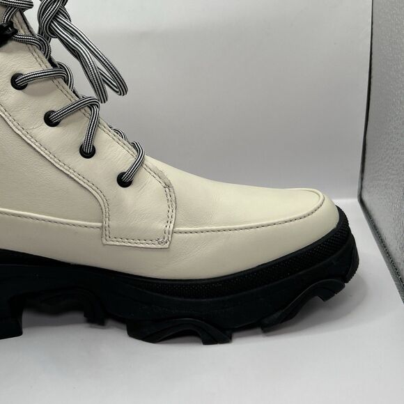 Sorel Brex Lace-Up Leather Lug Sole Boots In White Size 10.5 STORE MODEL - Picture 12 of 16